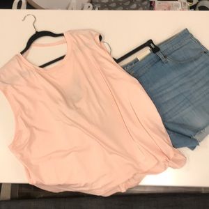 NWT Jean shorts and Peach color shirt